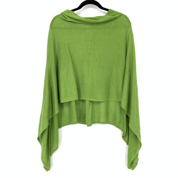 Kenneth Cole Women's S/M Hi Low Crew Neck Sweater Long Sleeve Green - Picture 2 of 5